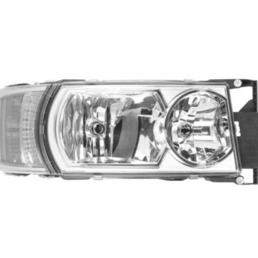 FARO DESTRO ELETTRICO CON MOTORE ALOGENO LUCE DIURNA BASE CROMATA SENZA LAMPADINA (LED-H1-H21W-H7) OMOLOGATO E9