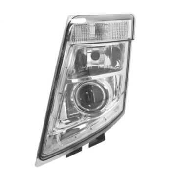 FARO SINISTRO ELETTRICO SENZA MOTORE BASE CROMATA SENZA LAMPADINA (H7-PY21W-LED) OMOLOGATO E9