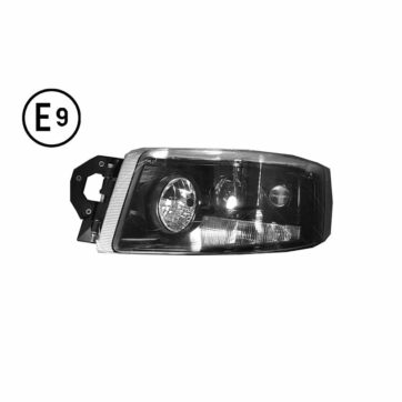 FARO SINISTRO ELETTRICO NERO (H3-H7-H15-PY21W-W5W-TIPO HE) OMOLOGATO E9.