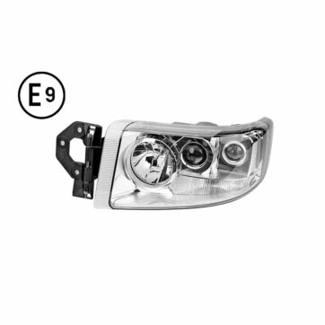 FARO SINISTRO MANUALE CROMATO (H1-H3-H7-PY21W-W5W-LHD) OMOLOGATO E9.